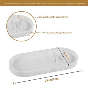 Plateau décoratif ovale minimaliste en silicone, organiseur de salle de bain, plateau à savon multifonction, récipient de rangement pour bijoux et bibelots - Product Image 6