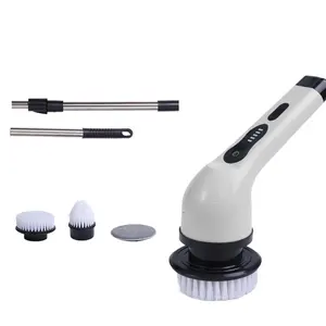 Electric Spin Scrubber Cordless Cleaning Brush with Replaceable Brush Heads and Adjustable Detachable Handle