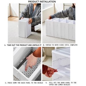 Boîtes de rangement transparentes empilables en plastique pour chaussures de sport et organisation de la garde-robe - Product Image 3