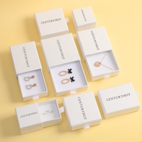 Boîte à bijoux coulissante PUPPYSEW 9*9cm, boîte à bijoux en carton personnalisée avec logo, boîte à collier avec logo, boîte d'emballage pour boucles d'oreilles avec logo