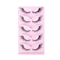 Lot de 5 paires de faux cils à motif croisé, style européen et américain, naturels et volumineux, vente en gros