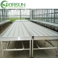 Table de culture 4x8 pieds avec bac de culture en plastique, système d'irrigation par inondation et reflux, table de culture à marée basse avec bancs roulants