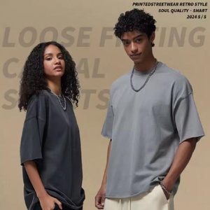 T-shirt estiva <span class=keywords><strong>da</strong></span> uomo a maniche corte in cotone spesso 300g, bianco personalizzato, vestibilità ampia, stampa serigrafica su t-shirt in cotone <span class=keywords><strong>da</strong></span> uomo - Product Image 1