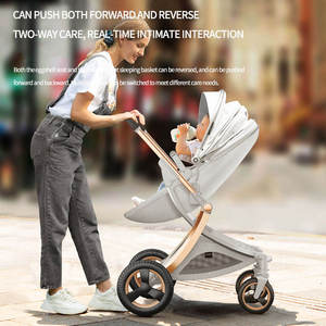 Passeggino di Lusso Pieghevole 3 in 1 con Seggiolino <span class=keywords><strong>Auto</strong></span>, Carrozzina in Pelle di Alta Qualità <span class=keywords><strong>per</strong></span> Neonati - Product Image 4