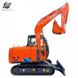 Used Hitachi60 MiniCrawler Excavator 6Ton 0.2m³<b>Bucket</b> Original Japan Brand <b>Small</b> Construction Excavator Low Hours Good Condition - Product Image 1