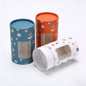 Wholesale Round Ivory Cardboard Custom Cylinder Packaging PVC Window Paper Tube - Product Image 1