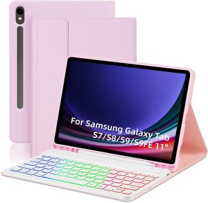 Custodia per Tablet OEM/ODM con Tastiera Retroilluminata Bluetooth in PU per <span class=keywords><strong>Samsung</strong></span> <span class=keywords><strong>Galaxy</strong></span> <span class=keywords><strong>Tab</strong></span> S7 / <span class=keywords><strong>S8</strong></span> / S9 / S9 FE 11 Pollici - Product Image 6