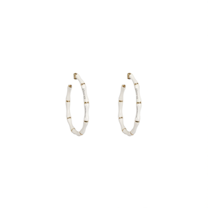 Orecchini a Cerchio Grandi in Stile Bambù per Donne, Design Ispirato alle Pitture a Olio, Accessori per Uso Quotidiano e Feste - Product Image 1