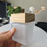 Diffuseur d'arômes haut de gamme, bouteille de 500 ml, forme cube, aromathérapie à domicile, flacon en verre pour parfum, désodorisant avec bouchon en bois