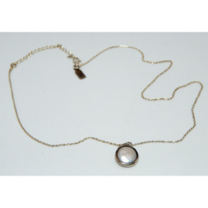 . Collana a catena in argento sterling 925 con ciondolo a perla di moneta di pavone. - Product Image 3