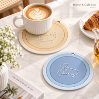 Sous-verre rond personnalisé en silicone, motif en relief 3D, résistant à la chaleur, antidérapant