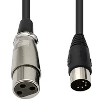 Grand câble audio DIN 5 broches vers XLR mâle et femelle, adaptateur MIDI vers XLR YR-DXLR-01