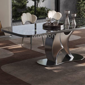 イタリアのハイエンドロックプレートダイニングテーブル組み合わせモダンなライトパターン家庭用家具とエントリー - Product Image 3