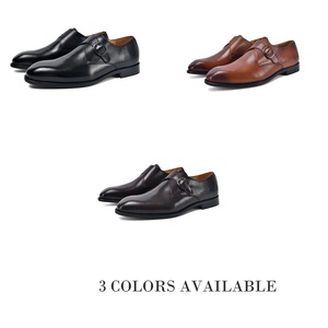 Zapatos de Vestir Negros para Hombre con Correa de Monje, Acolchados y Suaves, de Cuero de Becerro de Grano Completo, con Construcción Goodyear y Hebilla Formal - Product Image 3