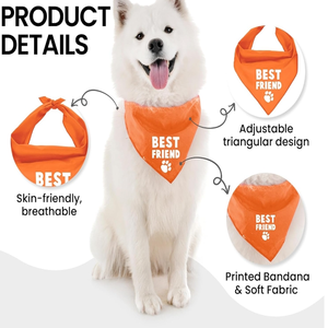 Bandana pour chien ajustable unisexe, mouchoir triangle, bavoir jaune imprimé «Born Run», accessoire de vêtements pour animaux de compagnie lavable et mignon - Product Image 3