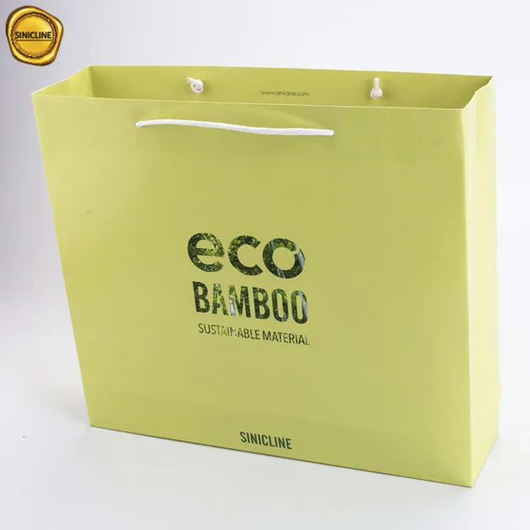 Sinicline New Arrival eco bamboo fiber bag custom paper bamboo fiber shopping bag carrier bag
