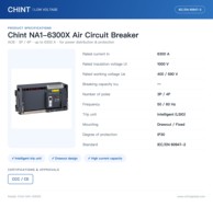 Disjoncteur automatique Chint NA1-6300X ACB 3P 4P 5000A 6300A intelligent universel fixe ou extractible pour la distribution électrique