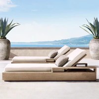 Chaise longue d'extérieur en bois massif nordique, mobilier de jardin design en teck, mobile, pour hôtels, piscines, résistant à la décomposition, chaise de patio et de plage