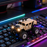 Camion RC miniature en alliage 2,4 G à l'échelle 1:64, tout-terrain, écologique, 4 canaux, avec éclairage LED, télécommandé, pour enfants