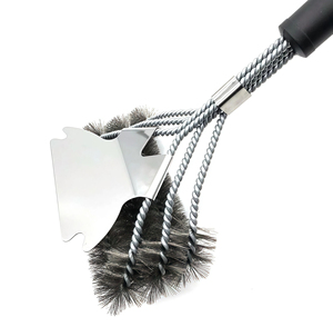 Cepillo para Parrilla de Acero Inoxidable de 3 Cabezas con Raspador, Mango Largo, Cerdas de Alambre para Parrilla, Horno, Herramienta de Limpieza de Cocina - Product Image 2