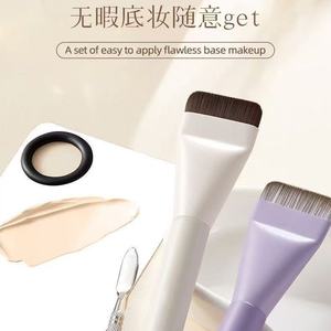 Flat Foundation <b>Brush</b> Synthetic Hair Plastic Handle For Liquid Foundation <b>Makeup</b> Application - Product Image 2