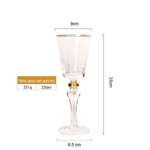 Wholesale Unique Gold Rim Stemless Wine Glass Clear And Gold Golden Matte Round Champagne Wine Glass Wedding With Rose Gold Rim