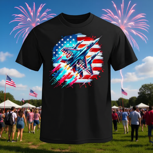 Camiseta patriótica Usa Jets con diseño de bandera estadounidense del 4 de julio - Product Image 3