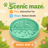 Gamelle anti-glouton pour chien OEM ODM, gamelle interactive pour une alimentation saine, en silicone antidérapant, écologique, pour une alimentation lente