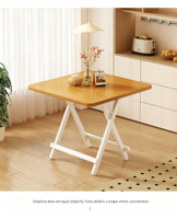 Table à manger carrée moderne pliable en bois massif de luxe avec pieds en métal et plateau en résine, assemblée, garantie 5 ans