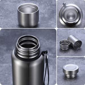 Thermos avec infuseur à thé, bouteilles d'eau isothermes en acier inoxydable avec 2 couvercles, flacons <span class=keywords><strong>pour</strong></span> boissons chaudes et froides, grande capacité - Product Image 6