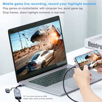 USB2.0 Dual-Head Audio-Video-Aufnahmekarte Modell 7046 Chip Live-Streaming-Aufnahme für Typ-C-Konverter Kompatibel mit Allen Geräten