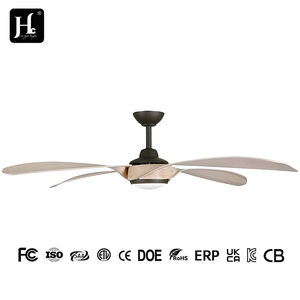 Ventilateur de plafond moderne silencieux à LED avec télécommande, 4 pales en ABS, moteur DC, 6 vitesses, CRI 85, 42/52 pouces, à prix réduit, pour salon, avec variateur d'intensité - Product Image 1