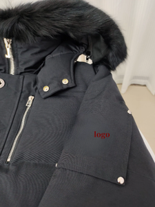 Veste <span class=keywords><strong>d</strong></span>'<span class=keywords><strong>hiver</strong></span> imperméable <span class=keywords><strong>Moose</strong></span> Parker sur mesure de luxe pour homme, <span class=keywords><strong>manteau</strong></span> <span class=keywords><strong>d</strong></span>écontracté à fermeture éclair en tissu tricoté avec garniture en fourrure véritable à 80 % - Product Image 3