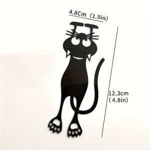 Black Hollow Kitten Plastic Bookmark Creative Cute School Student Small Gift Acrylic Bookmark