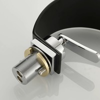 Robinet de lavabo cascade haut de gamme en laiton massif, bec haut, monocommande, finition nickel brossé, mitigeur chaud/froid pour lavabo sur plan