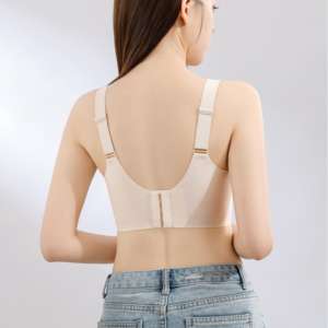 Women's Summer Wire Free Seamless Knitted Spandex/Polyamide Sexy Bra Rabbit Ear Full Cup Breathable Thin Wide Adjustable Straps - Product Image 2