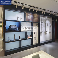 Support élégant personnalisé de présentoir de douche de toilette de drain de bassin de robinet en métal en gros pour les magasins et la salle d'exposition d'articles sanitaires