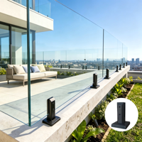 Rampe de piscine moderne sans cadre en verre, avec embout en acier inoxydable résistant à la rouille, pour balcon, escalier, fixation au sol – Meilleure vente