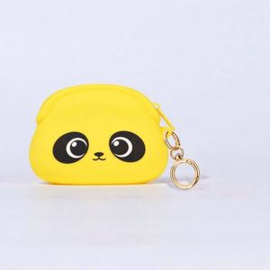 New <b>Cute</b> Silicone Makeup Bag Cartoon <b>Bear</b> with Keychain Soft Cotton Wallet Wholesale - Product Image 3