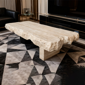 Bàn trà hiện đại phong cách vintage, bàn trà sang trọng nhẹ nhàng, mẫu thiết kế độc đáo, bàn trà hiệu ứng vỡ - Product Image 2