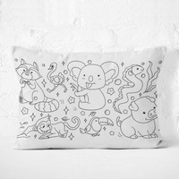 Coussins DIY personnalisés pour enfants, taies d'oreiller à colorier soi-même pour enfants, housse de coussin rectangulaire à peindre à la main