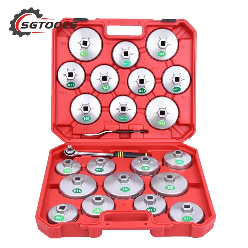 23Pcs Cup Type Oliefiltersleutel Removal Socket Adapter Remover Tool Kit Auto Reparatie Tool
