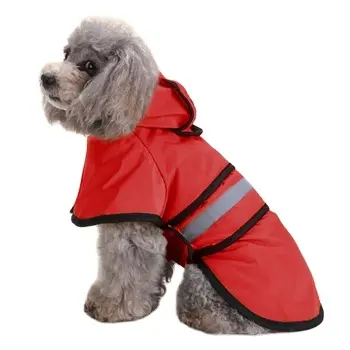 Ropa impermeable de moda para mascotas, chubasquero pequeño, mediano y grande, impermeable para perros con correa reflectante para perros