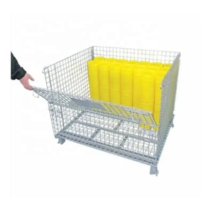 Phổ biến lưu trữ di động hộp kim loại có thể gập lại mạ kẽm dây lưới container hàn kỹ thuật tùy chỉnh dịch vụ cắt có sẵn - Product Image 3