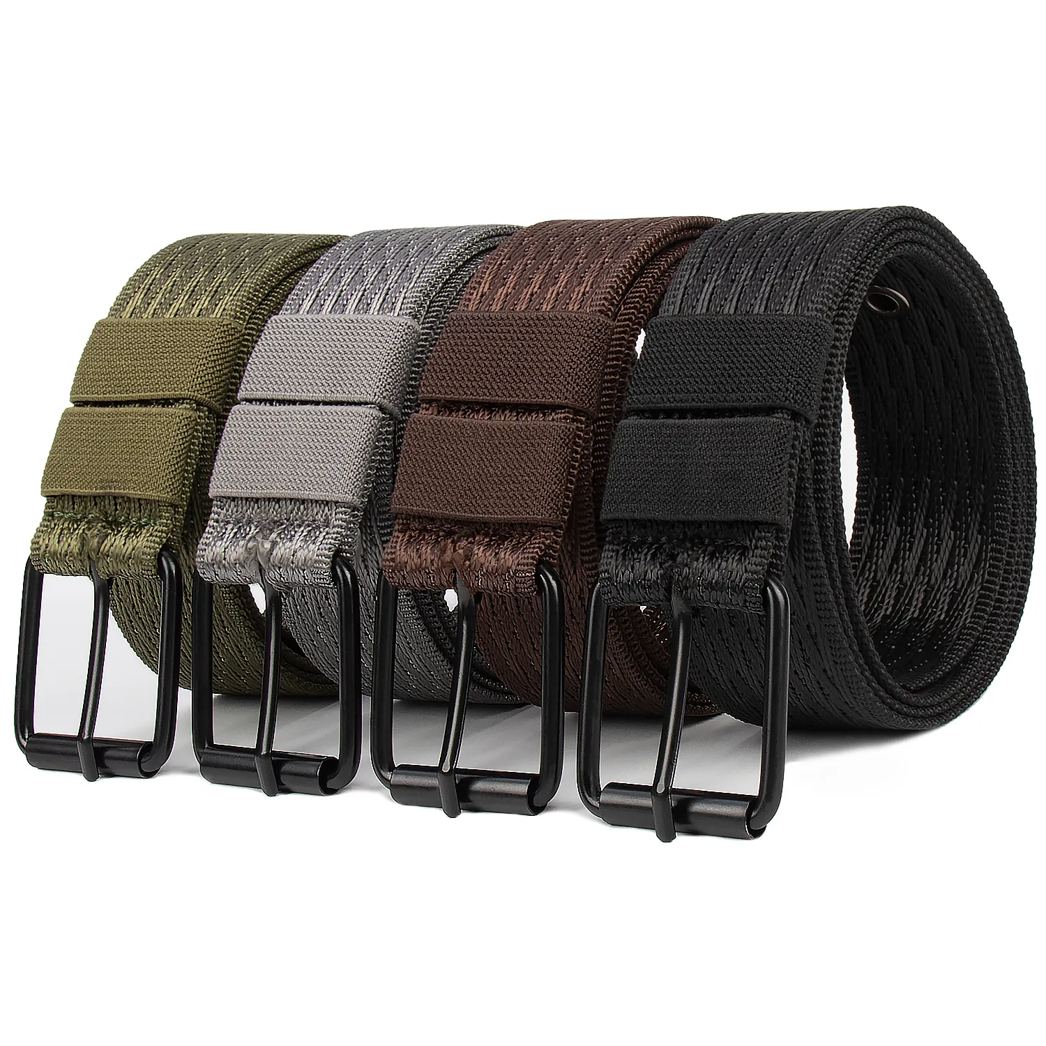 Customized men's canvas buckle belt with high-quality fabric belt custom logo for jeans