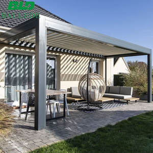 Gemotoriseerd Aluminium Louvre Dak Bioklimatische <span class=keywords><strong>Pergola</strong></span> 10 Ft X25 Ft Met Verlichting En Schommel Voor Kinderen Spelen - Product Image 1