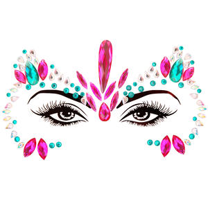 Genya Women Mermaid FaceGems Glitter strass Rave Face Jewels Festival Eyes Face Body tatuaggio temporaneo - Product Image 4