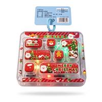 Jouet anti-stress lumineux de Noël en silicone, clavier à 7 touches, jouet à presser, pendentif suspendu, ensemble cadeau anti-stress pour enfants et adultes