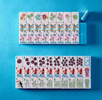 Blaues Amerikanisches Mahjong-Set, Elegante Acryl-Steine, Trendiges Urlaubsgeschenk für Frauen