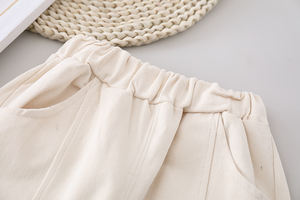 Ensemble pantalon et chemise à carreaux en coton 100% pour enfants, couleur kaki, pour garçons, été - Product Image 5